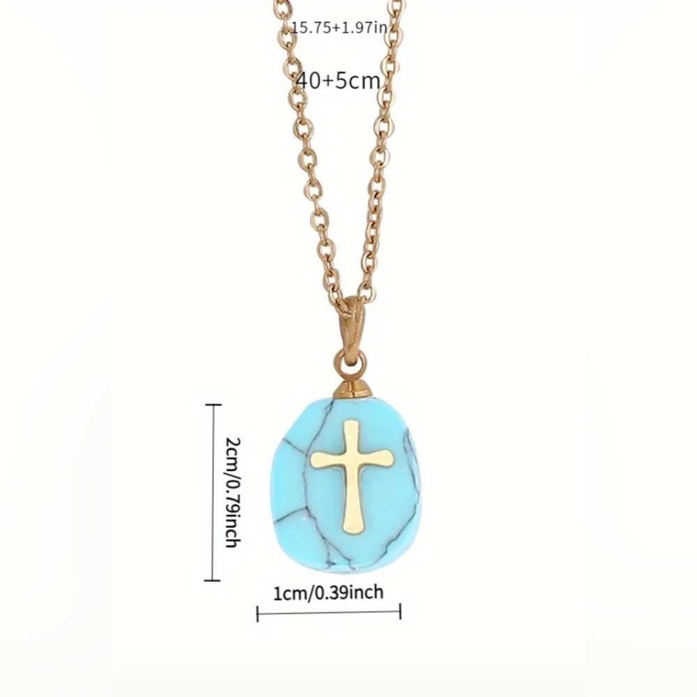 NEW Dainty Blue & Purple Cross Pendant Necklaces